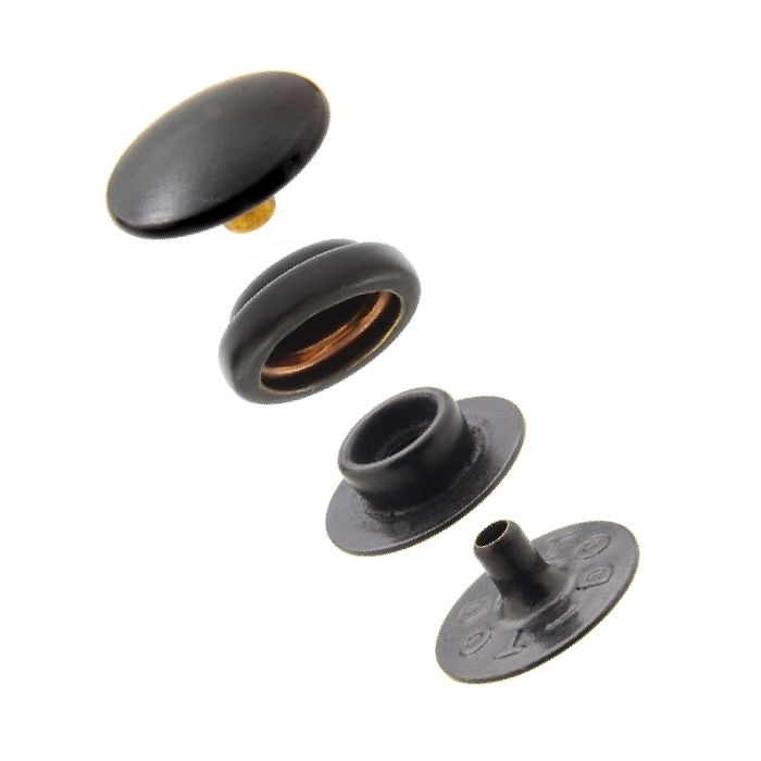 Baby Durable™ Cloth-to-Cloth Snap Fastener Set (Matte Black) 0.179 inch Post